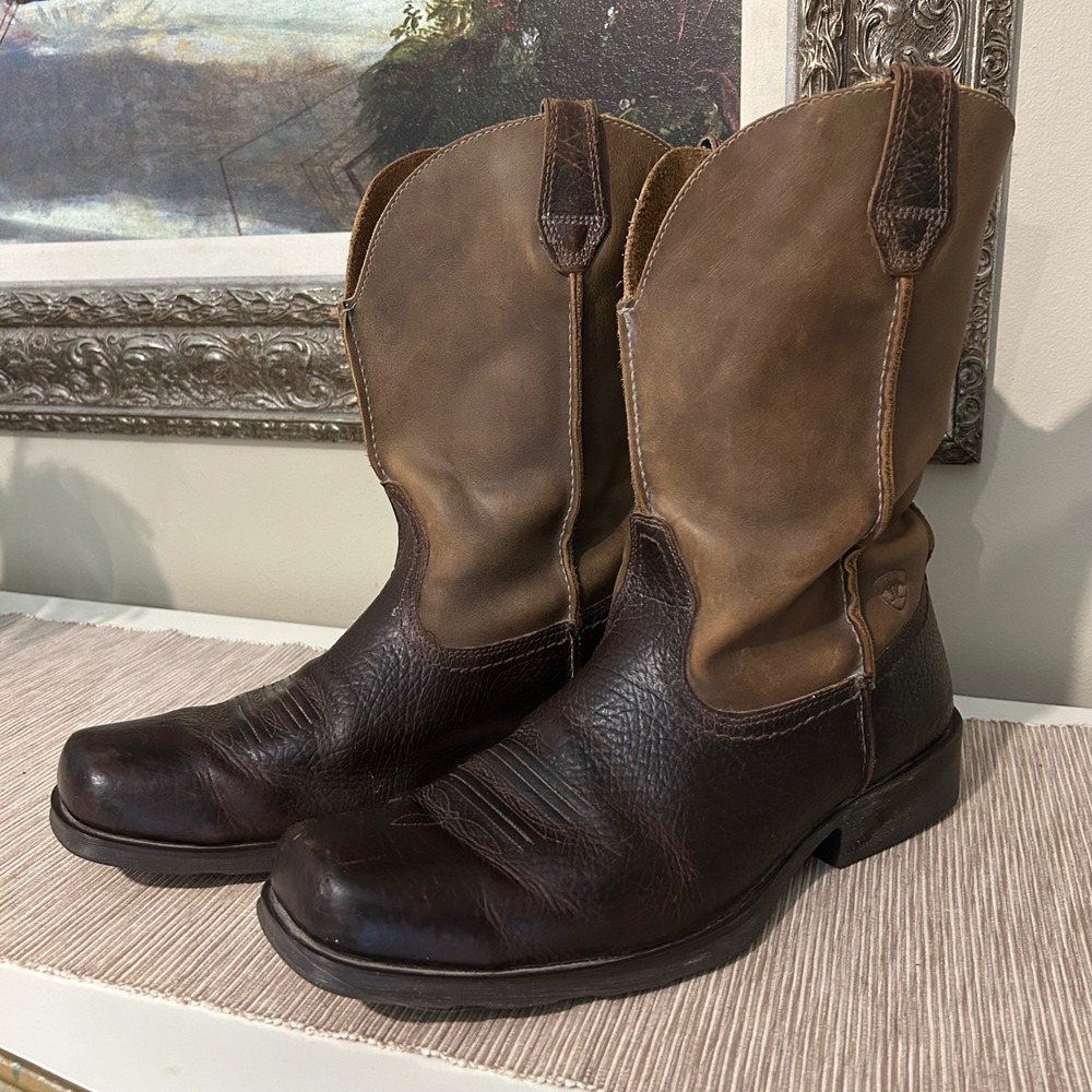 Ariat Men's 15EE Square Toe Leather Western Work Boots 10002317 Brown Distressed